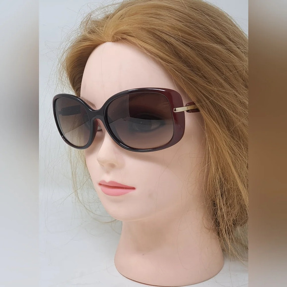 NWT Prada Conceptual Sunglasses Bordeaux Red Brown Gradient SPR  08O 57-17-130 - Picture 8 of 16